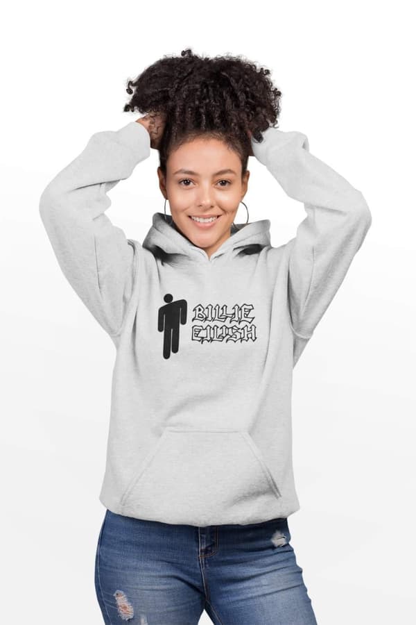 Billie Eilish harmaa huppari T-paita logolla 480 Small