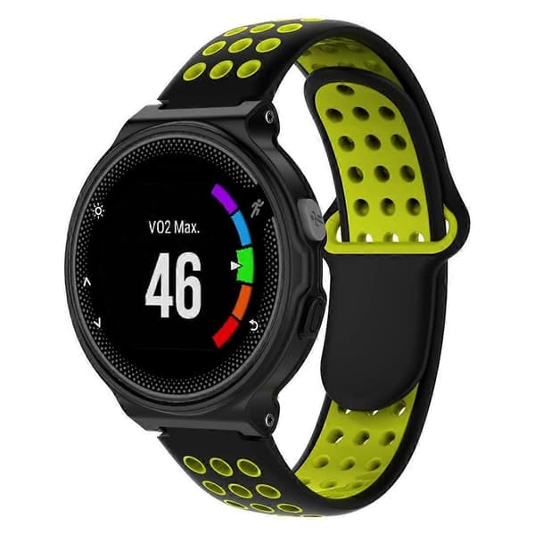 Silikonerem i dobbelt farve til Garmin Forerunner 220-lingling} Black Yellow