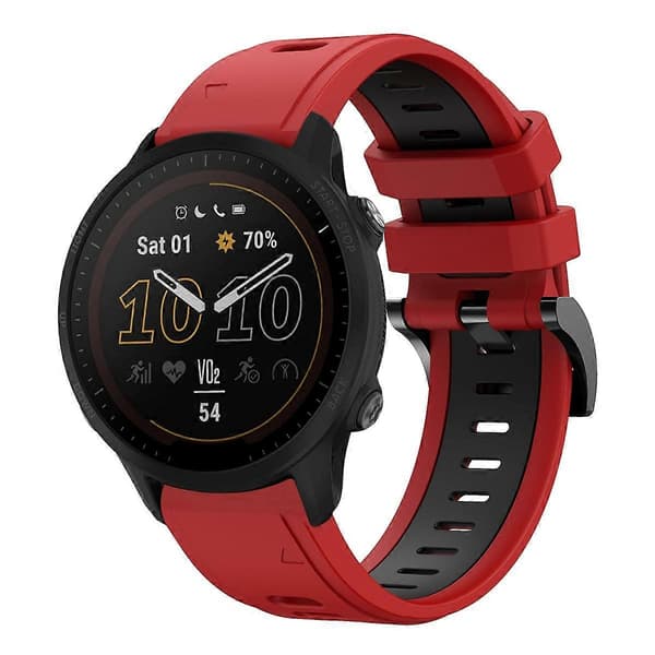 Silikonklokkereim for Garmin Forerunner 955-lingling} Red Black
