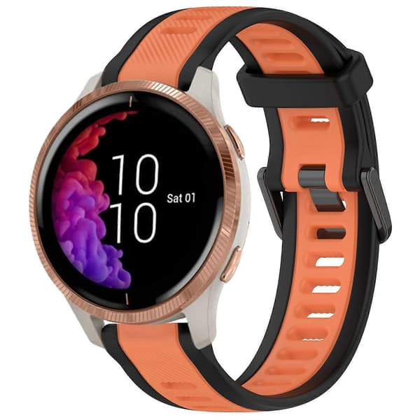 20mm silikonrem kompatibel med Garmin Venu-lingling} Orange Black