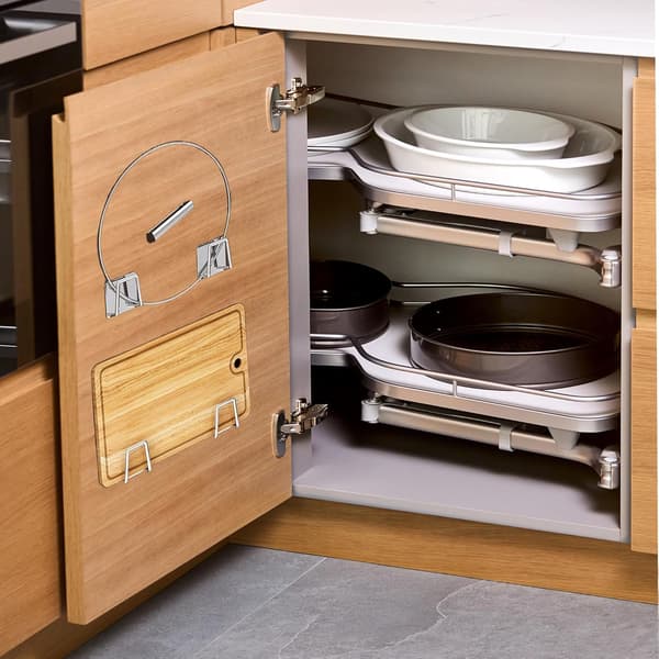 12-piece Under Cabinet Cutting Board Rack - Stainless Steel Pot Lid, Cutting Board Storage Rack