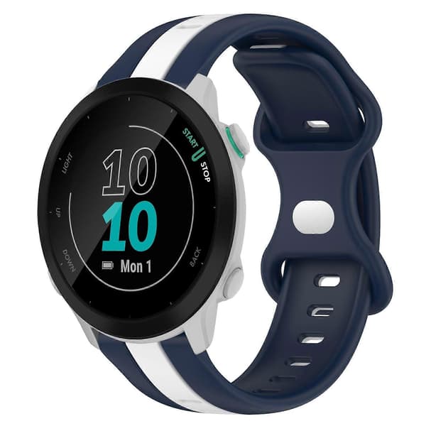 Silikoninen kellon ranneke Garmin Forerunner 55 -linglingille} White Blue