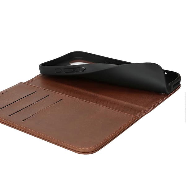 Kompatibel med iPhone 16 Plus Fodral PU Läder Kalvtexturerad Magnetisk Stängning Smartphone Skydd -lingling} Multicolor Dark Brown