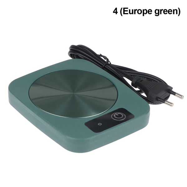 Temperaturjusterbar elektrisk pekplatta kaffemugg koppvärmare EU220V grön