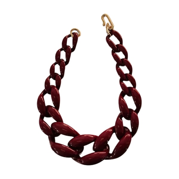 Man Halsband Choker Chain Halsband Smycken Tillbehör Vinröd Vin, röd