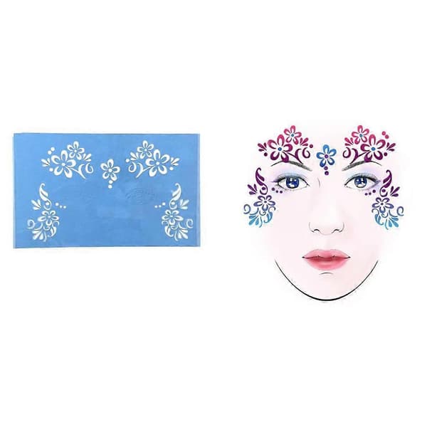 2-5-pack Återanvändbara Ansiktsmålningsschabloner Kroppsmålningsmallar 3-lingling} 4 Pcs