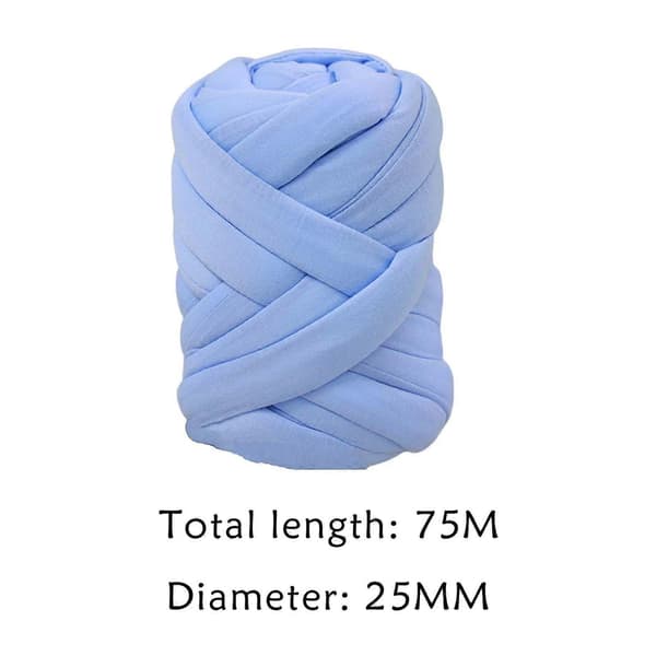 Armstrikkegarn til tykt flettet knudeplaid DIY, blødt vaskbart rør-lingling} Light Blue