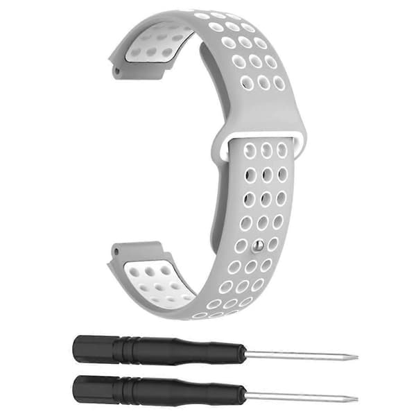Silikonerem i dobbelt farve til Garmin Forerunner 220-lingling} Grey White
