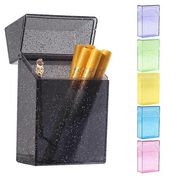 Portable Plastic Cigarette Case with a Glossy, Transparent Exterior, Specially Designed for Smokers. Blue