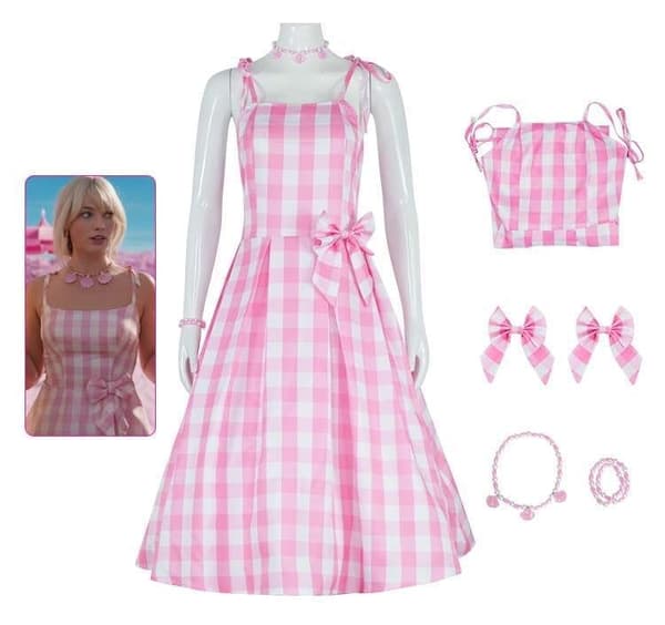 Barbie Docka - Kostym - Klänning - Halloweenkostym - Rosa Pink m