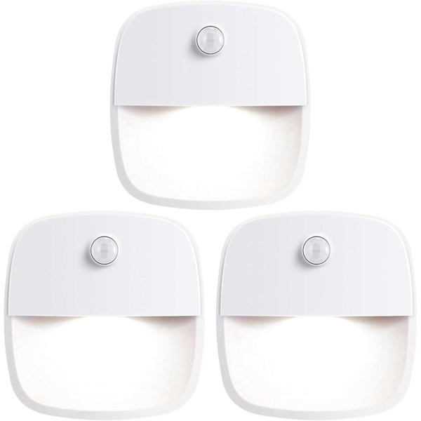 Sensorlys, 3-cellet batteridrevet sensor natlys, indendørs sensorlys