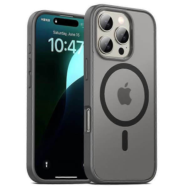 Mat PC+TPU telefoncover til iPhone 16 Pro, kompatibelt med MagSafe-lingling} Multicolor Grey