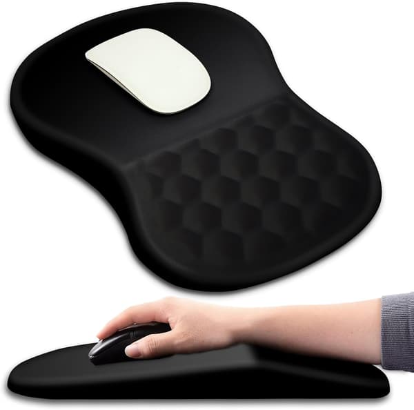 Ergonomisk musematte med massasjedesign, håndleddsstøtte for smertelindring med minneskum og sklisikker polyuretanbase, musematter