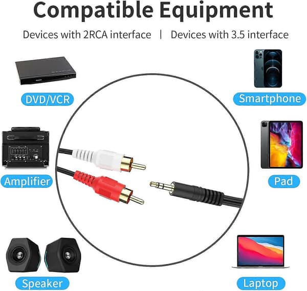 3,5 mm til RCA-kabel 30 meter 3,5 mm TRS han til 2RCA han stereo Y-splitter -lingling}