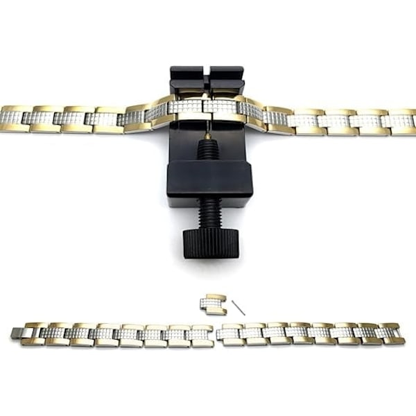 Påskrabatt! Högkvalitativ Raffinerad Stil - Magnetiskt Titanarmband för Män - Element med Germaniummagneter - Verktyg för att ta bort länkar ingår, Svart