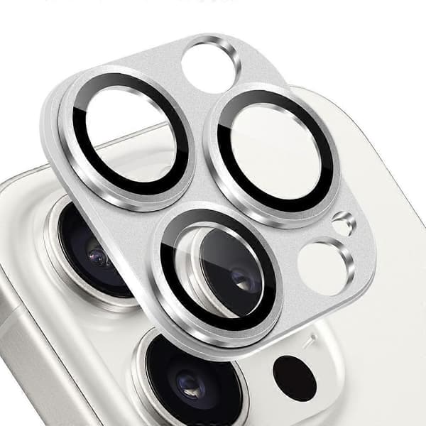 Kompatibel med iPhone 15 Pro Kameralinsskydd - lingling} Multicolor Silver