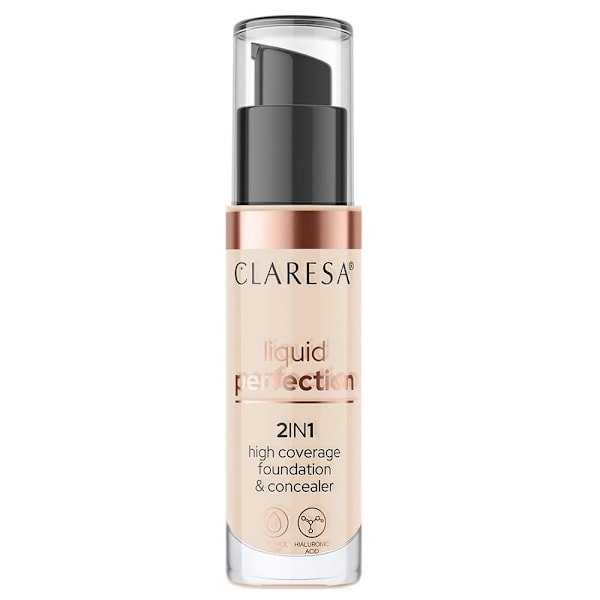 Claresa 2i1 Concealer och Täcker Foundation 102 Warm Medium/ 34g