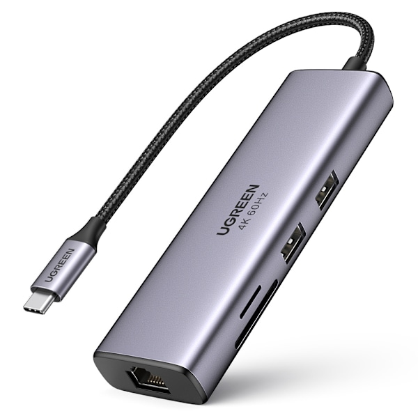 Ugreen CM512 7-i-1 USB-C Hub: 2x USB-A 3.2/ HDMI 4K/ SD/TF-kortl
