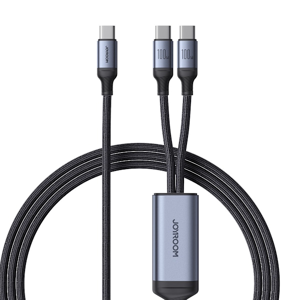 Joyroom Kabel Speedy S-A21: 2-i-1 USB-C/USB-C/ 100W/ 1.5m - Svar