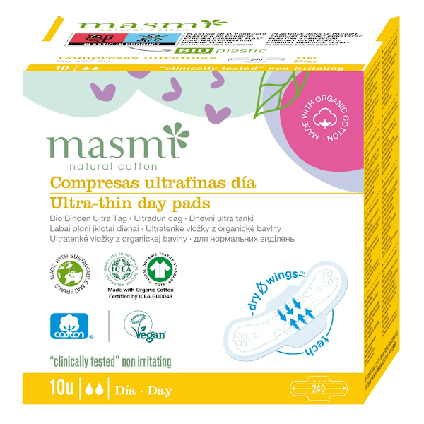 Masmi Ultratunna Dagbindor med Vingar/ 10 Stycken