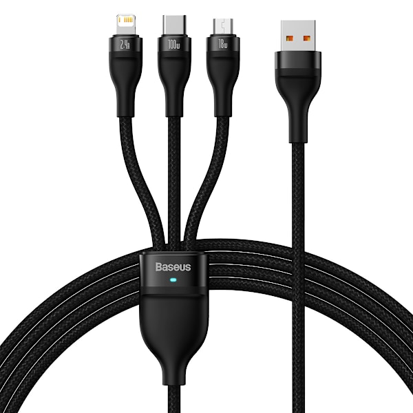 Baseus Flash Series II Kabel USB till Typ C/Lightning/micro USB