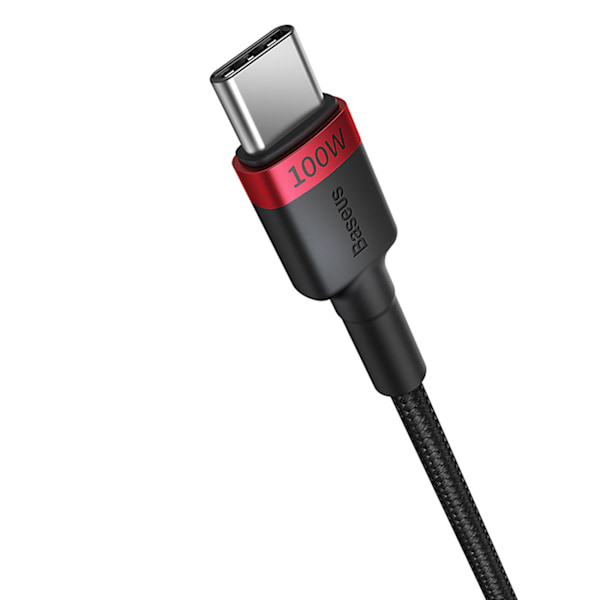 Baseus Cafule USB-C/USB-C Kabel/ 100W/ 2m/ Röd/Svart & Svart/Grå