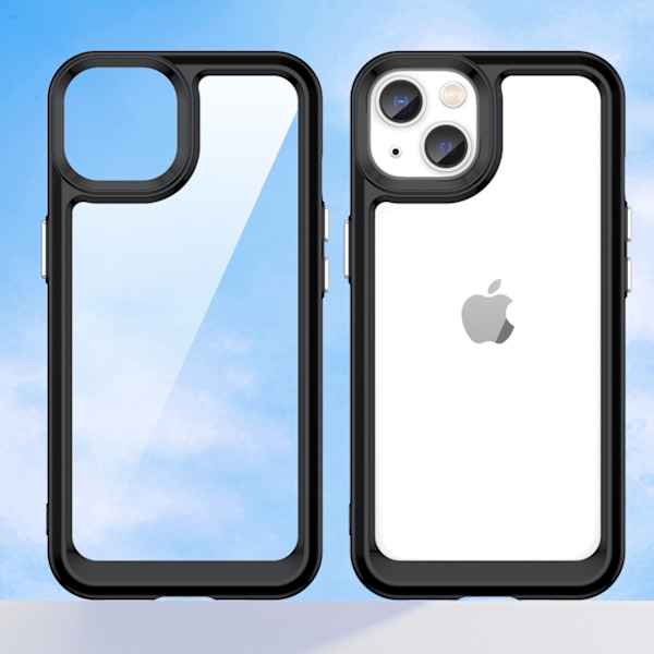 iPhone 14 Plus Robust Skal med Gelram i Svart - Outer Space Coll