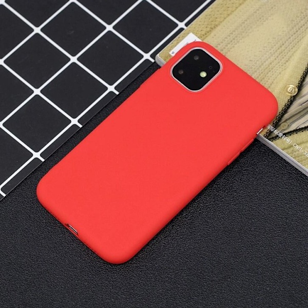 Skyddande Silikonskal för iPhone 11 Pro - Elastiskt Rött Fodral