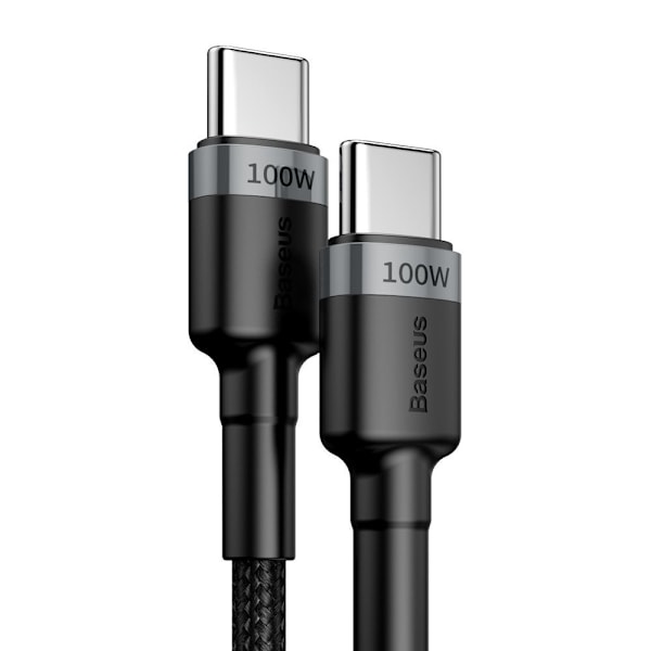 Baseus USB-C till USB-C Kabel 100W PD QC 5A 2m - Grå