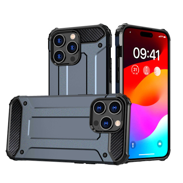 Robust Hybrid Armor Skal för iPhone 15 Pro - Blå