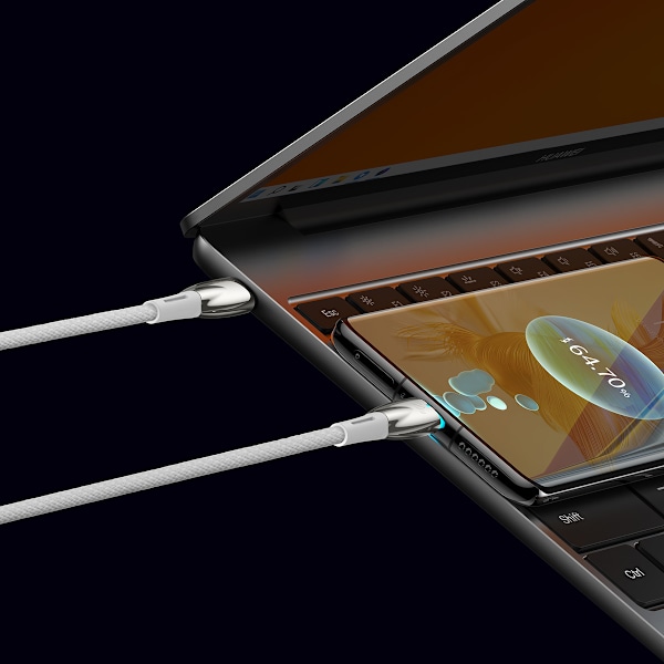 Baseus USB-C till USB-C 100W PD Kabel 5A 480Mb/s 2m - Vit