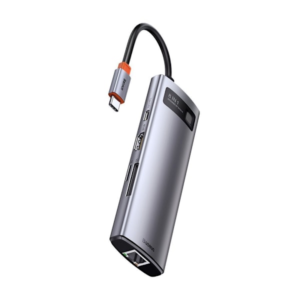 Baseus Metal Gleam 8-i-1 USB-C Hub - 100W PD/ 4K HDMI/ SD/microS