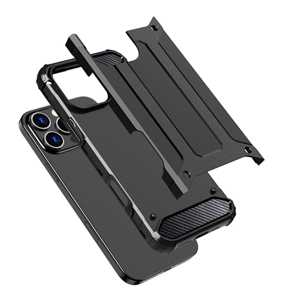 Beskyttende Hybrid Armor Cover til iPhone 16 Pro Max - Sort
