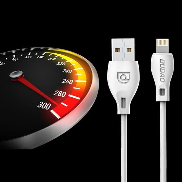 Dudao USB till Lightning-kabel 2.4A 1m Vit (L4L)