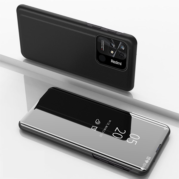 Xiaomi Redmi 10C Skal/ Clear View Flipfodral/ Svart
