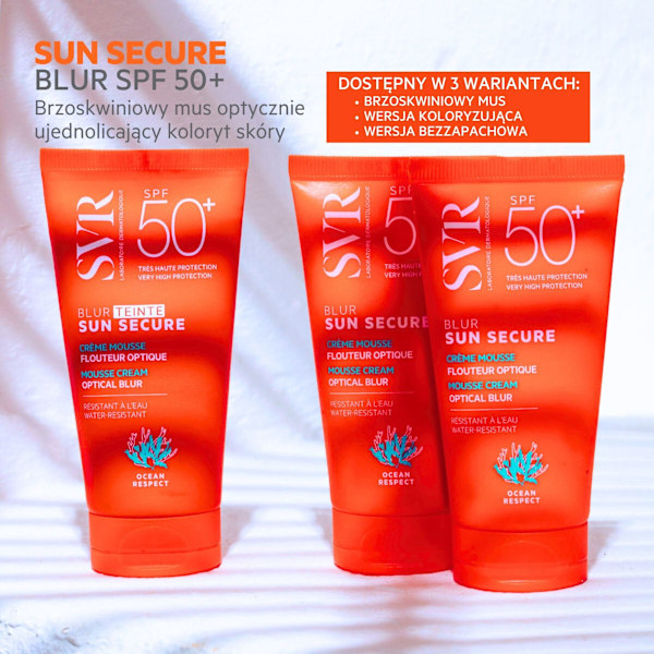 SVR Sol Secure Blur Färgtonande Kräm Skum Beige Ros SPF 50+/ 50