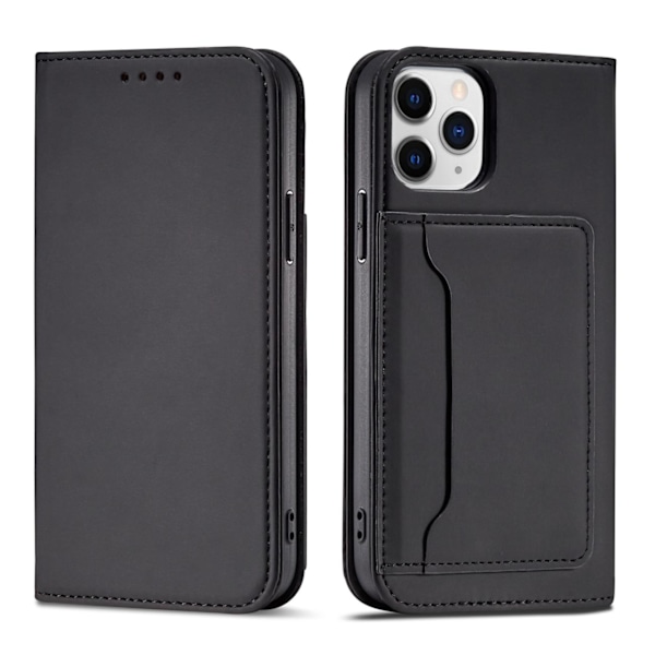 Magnetiskt Kortfodral för iPhone 12 Pro Max - Svart Plånboksfodr