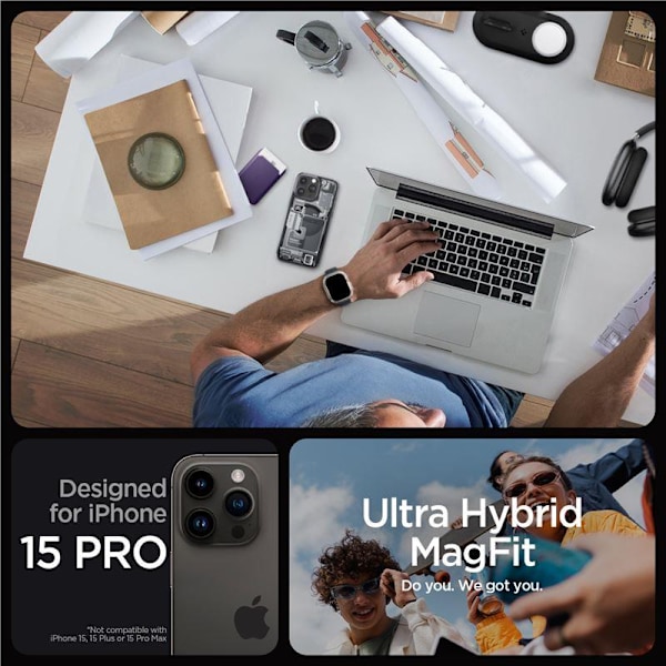 Spigen Ultra Hybrid Mag-fodral med MagSafe för iPhone 15 Pro - m