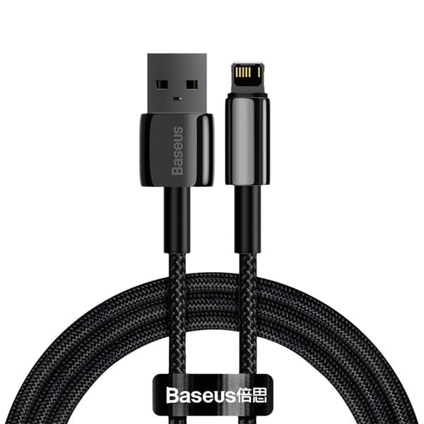 Baseus Tungsten USB till Lightning Kabel 2/4A 1m Svart (CALWJ-01