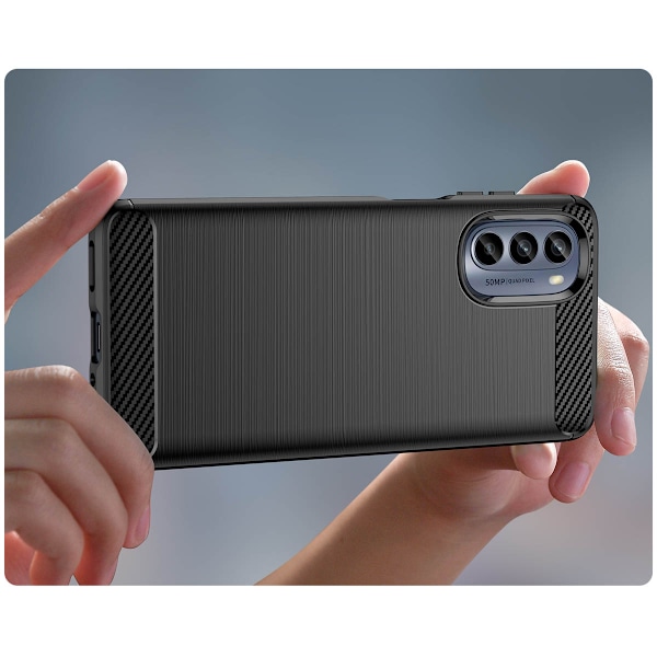 Motorola Moto G62 5G Kolfiber Skal - Flexibelt Silikonfodral i S