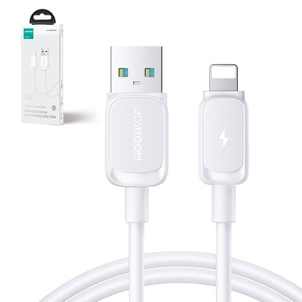 Joyroom Flerfärgskabel A14 Lightning/USB-A 2.4A 1.2 m – Vit
