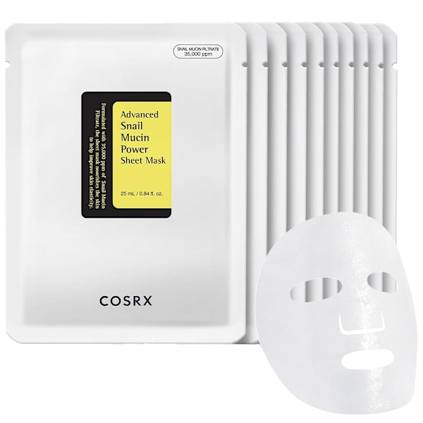 Cosrx Snail Mucin Lapptäcks Mask/ 10-pack