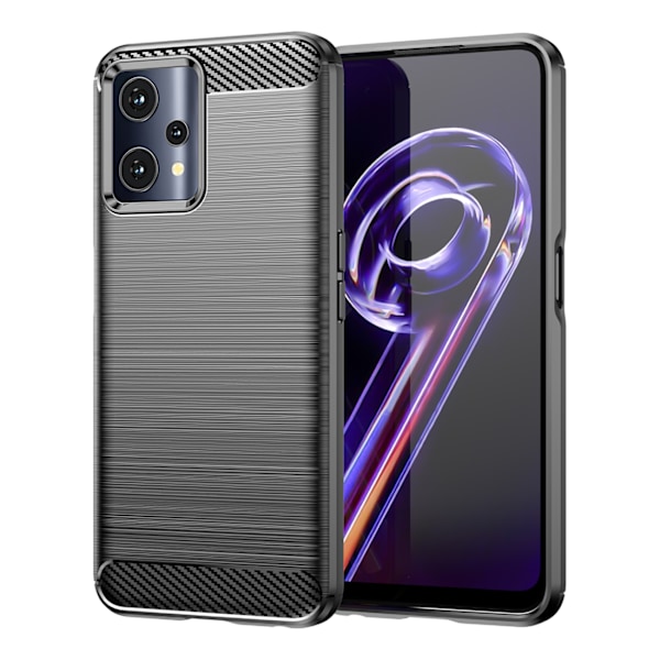 Realme 9 Pro Flexibelt Skyddsfodral - Svart Karbon Stil