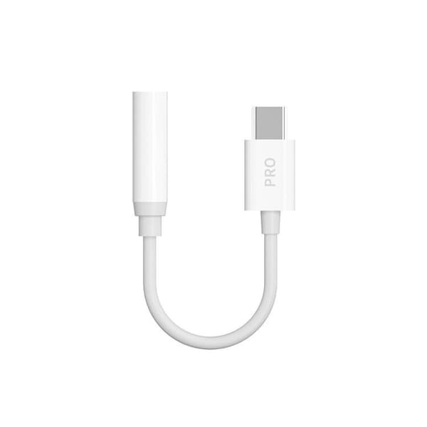 USB Typ C till 3/5 mm Mini-Jack Ljudadapter för Hörlurar - Vit (
