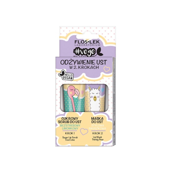 Flos-Lek Vege Läppvård Set 2 Färger/ Intensiv Näring/ 2 x 14g