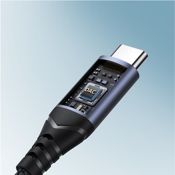 Joyroom SY-C01 USB-C till 3/5 mm mini-jack Adapter - svart