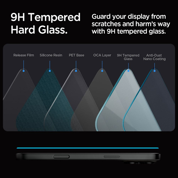 Spigen Glas.tR EZ Fit Härdat Glas för iPhone 16 Pro