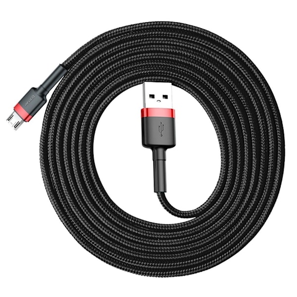 Baseus Cafule USB-A till Micro USB Kabel 1/5A 2m - Svart/Röd