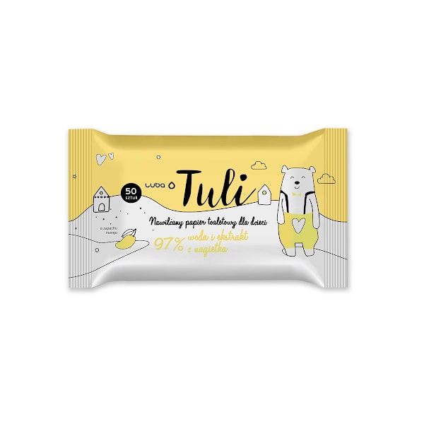 Luba Tuli Fuktad Toalettpapper för Barn Med Mangodoft/ 50 ark