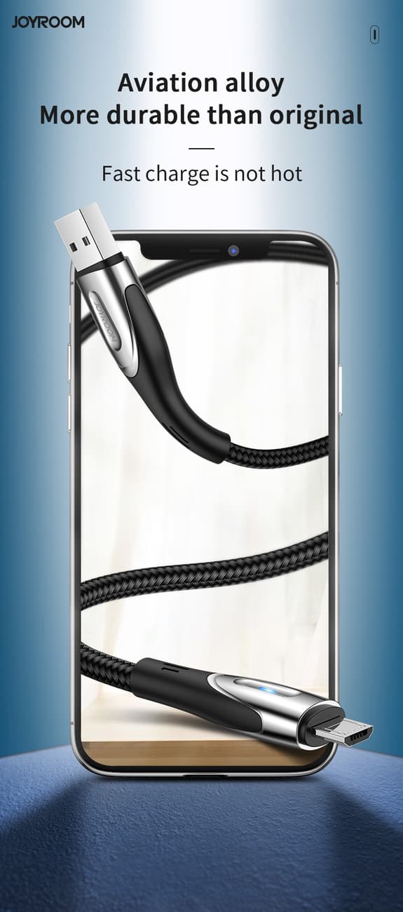 Joyroom Sharp S-M411 USB-A/micro USB Kabel 3A 2m med Laddningsin